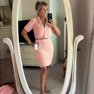 Elegant Pink Skirt Set